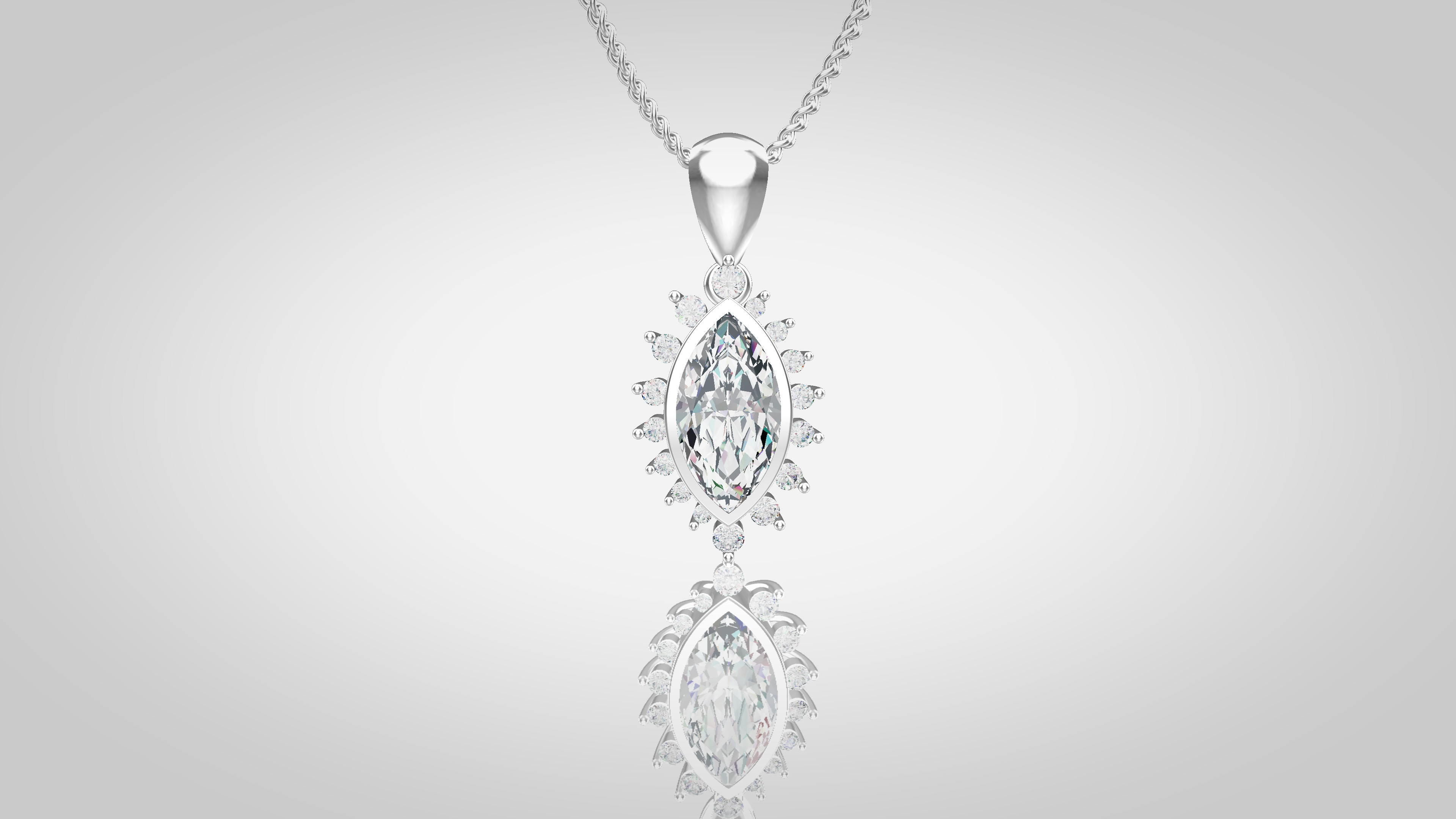 Marquise Pendant — White gold · Marquise diamond